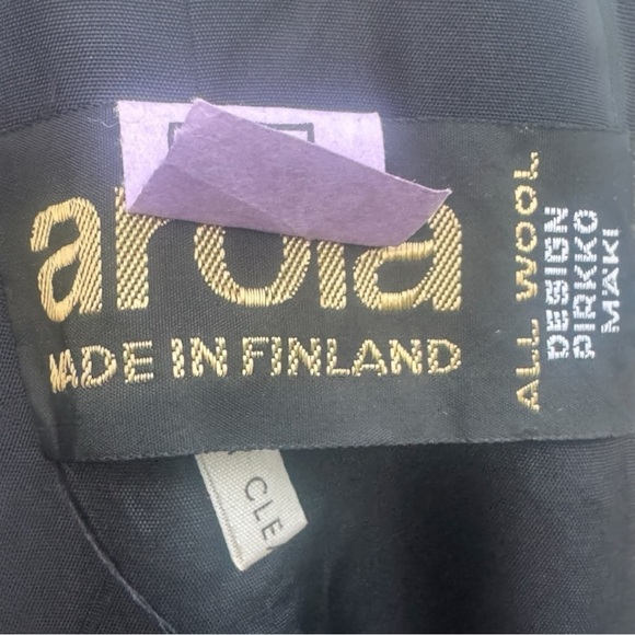 VTG WOMENS 70s FINLAND DESIGNER PIRKKO MAKI PURE WOOL LINED FRINGED MAXI SKIRT - Picture 4 of 9